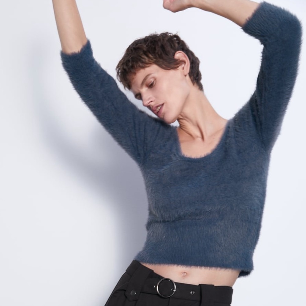 ZARA Faux Fur Sweater
